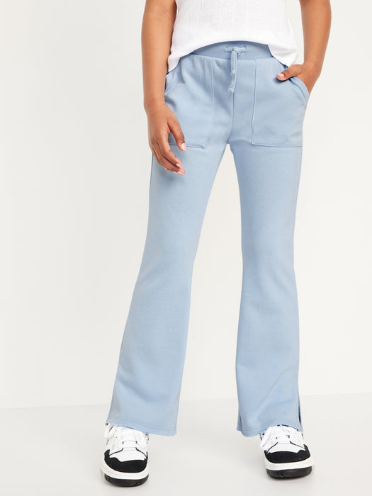 French-Terry Side-Slit Flare Sweatpants for Girls