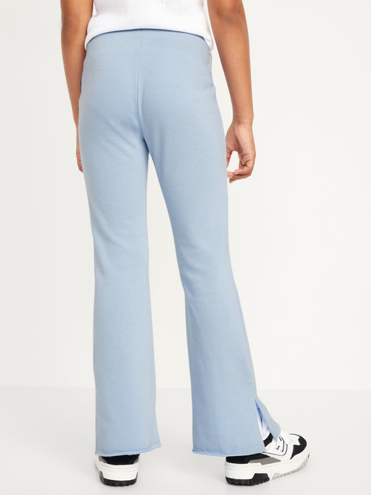 French-Terry Side-Slit Flare Sweatpants for Girls