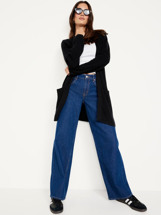 Open-Front Longline Cardigan Sweater