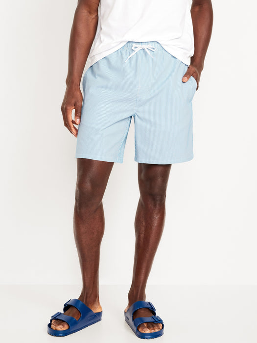 Seersucker Swim Trunks -- 7-inch inseam