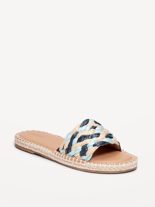 Raffia Espadrille Slide Sandal