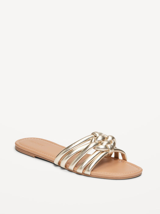 Knotted Puff Slide Sandals