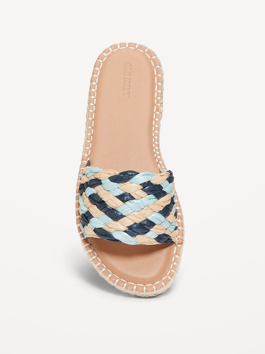 Raffia Espadrille Slide Sandal