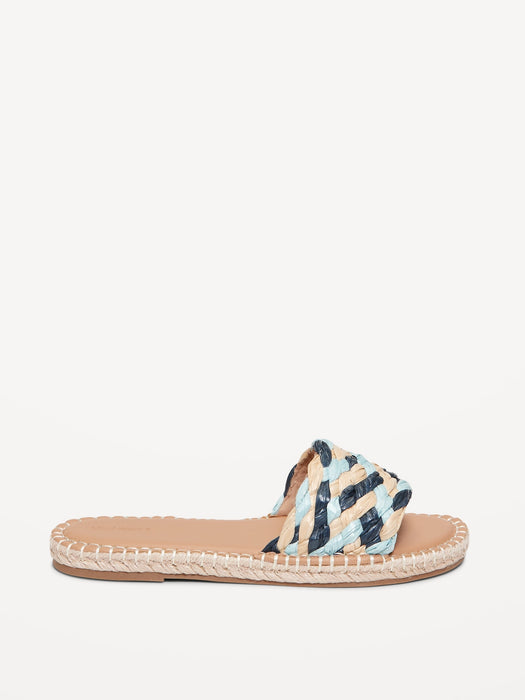 Raffia Espadrille Slide Sandal