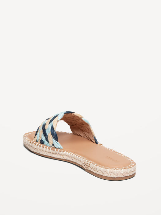 Raffia Espadrille Slide Sandal
