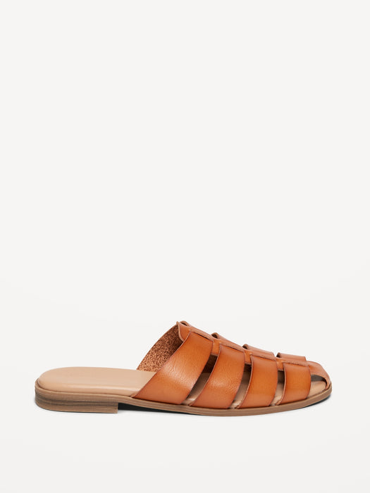 Faux Leather Fishermans Mule