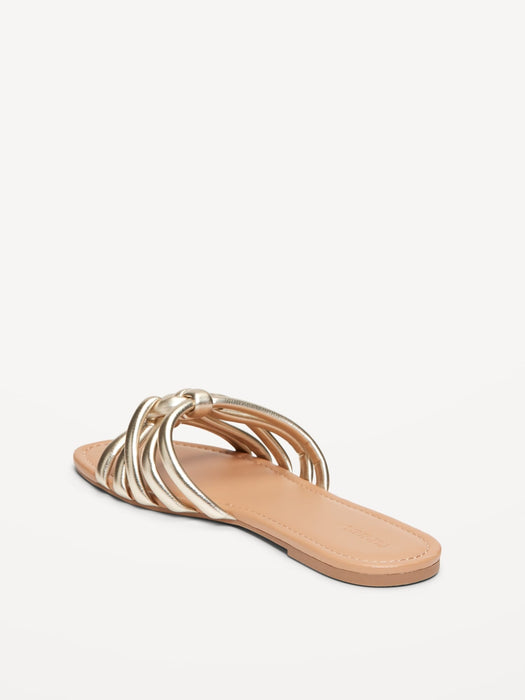 Knotted Puff Slide Sandals
