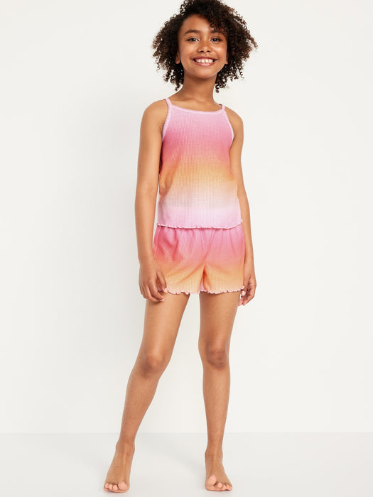 Printed Rib-Knit Pajama Tank and Shorts Set for Girls