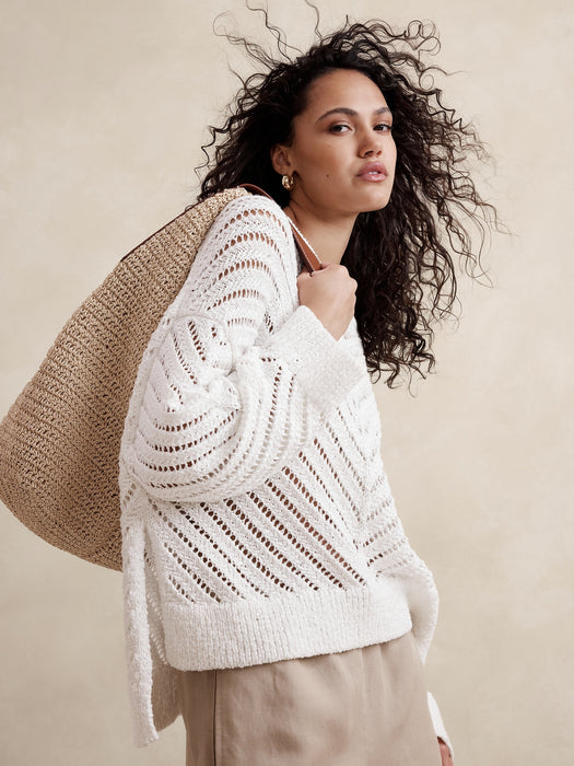 Oversized Cotton-Blend Sweater