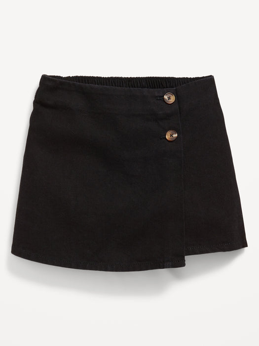 Wrap-Front Jean Skort for Girls