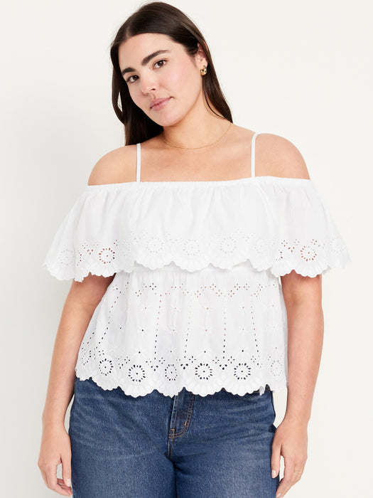 Off-Shoulder Cutwork Top