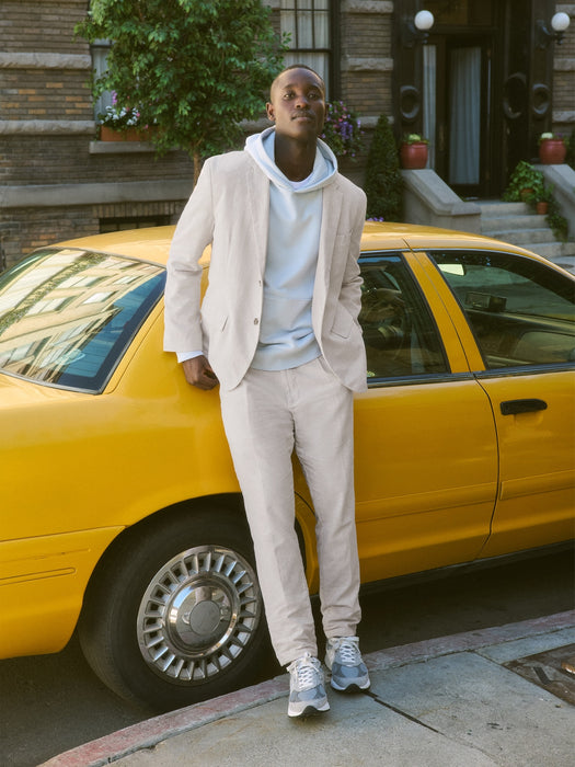 Loose Taper Linen-Blend Ankle Pants