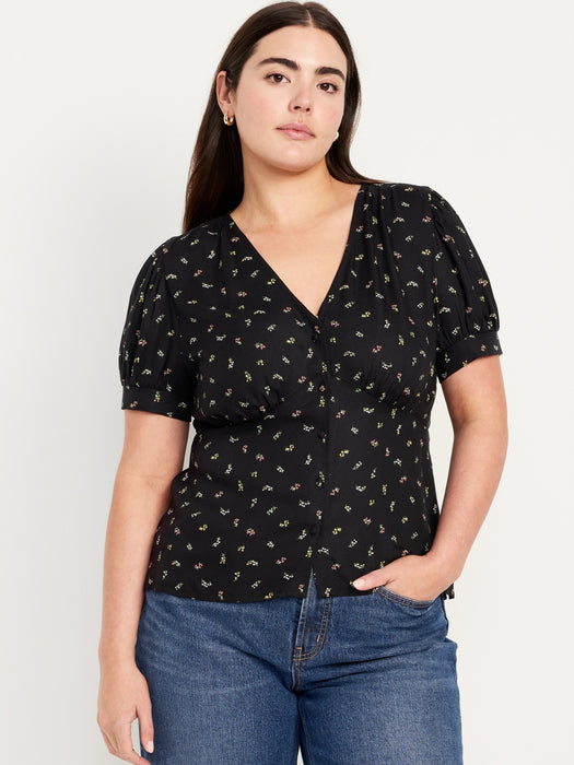 Waist-Defined Crepe Top