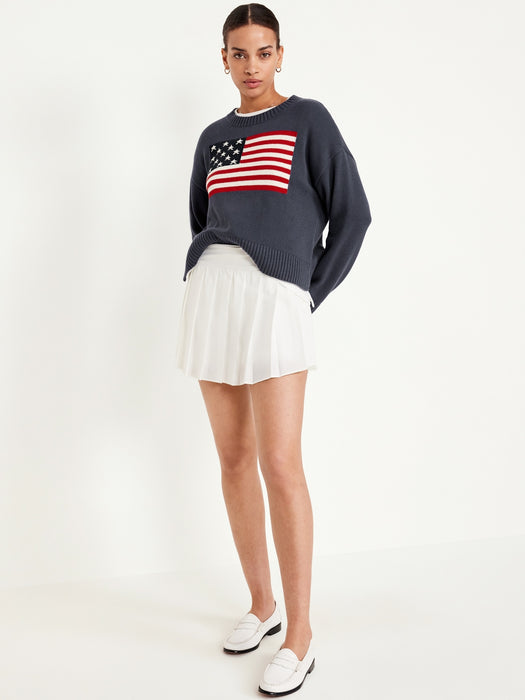 Crew-Neck Flag Sweater