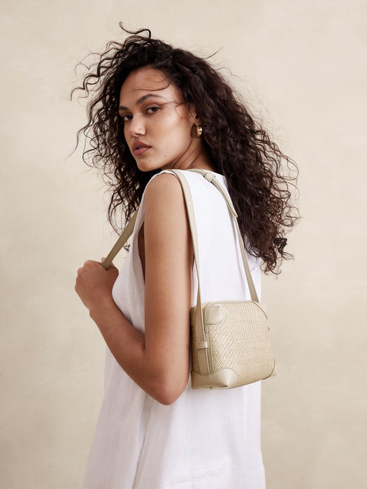 Woven Straw Camera Bag