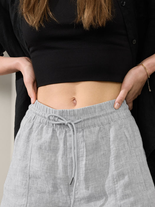 Retreat Linen Mid Rise Short