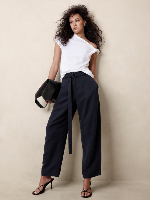 High-Rise Barrel Tencel™-Linen Pant