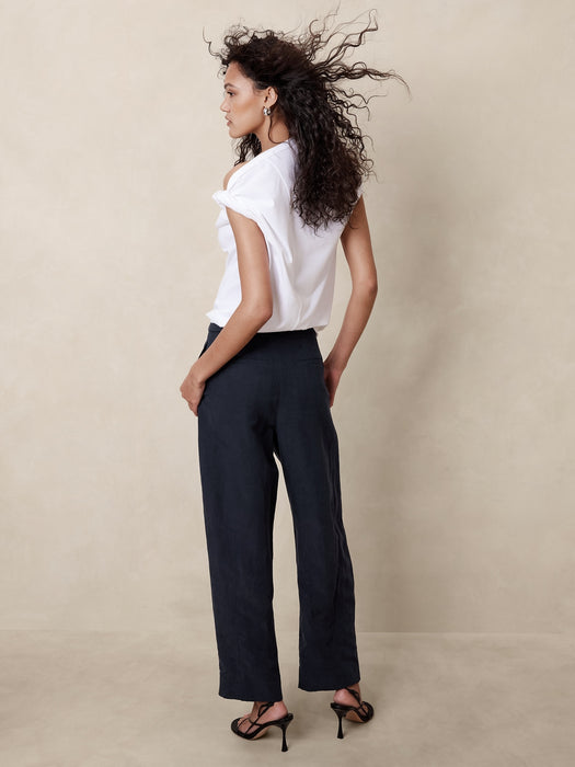 High-Rise Barrel Tencel™-Linen Pant