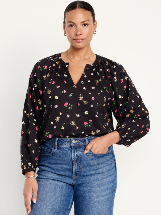 Long-Sleeve Floral Top
