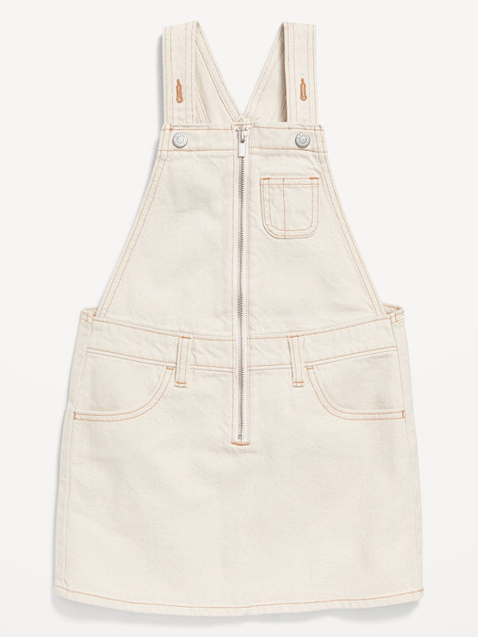 Zip-Front Pocket Skirtall Dress for Girls