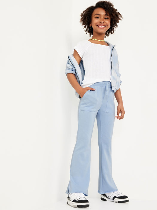 French-Terry Side-Slit Flare Sweatpants for Girls