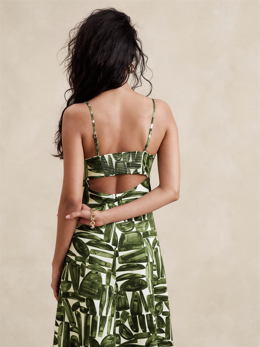 Poplin Cut-Out Maxi Dress