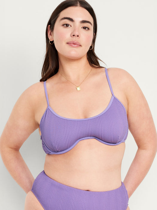 Ribbed Underwire Bikini Swim Top