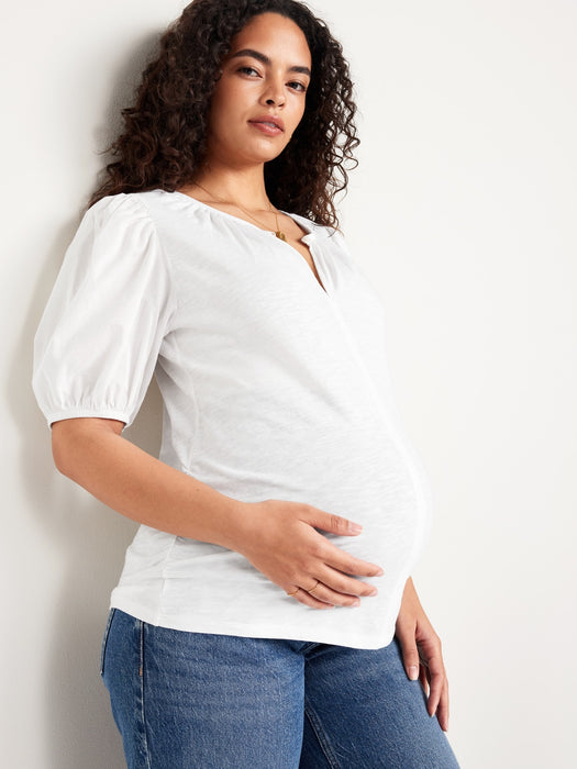 Maternity Puff-Sleeve Top