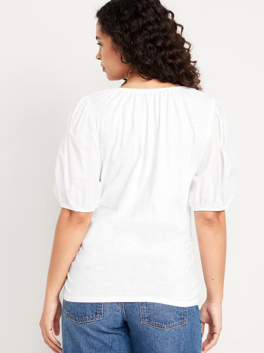 Maternity Puff-Sleeve Top