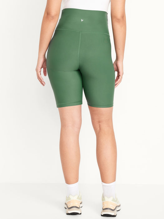 Maternity Full Panel PowerSoft Biker Shorts -- 8-inch inseam