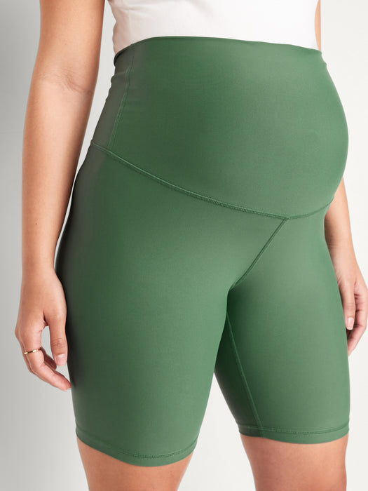 Maternity Full Panel PowerSoft Biker Shorts -- 8-inch inseam