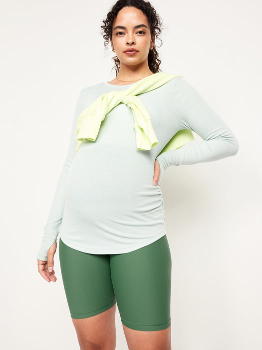 Maternity Full Panel PowerSoft Biker Shorts -- 8-inch inseam