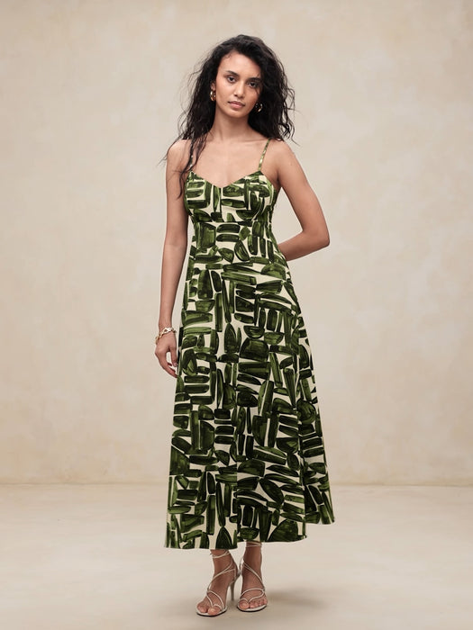 Poplin Cut-Out Maxi Dress