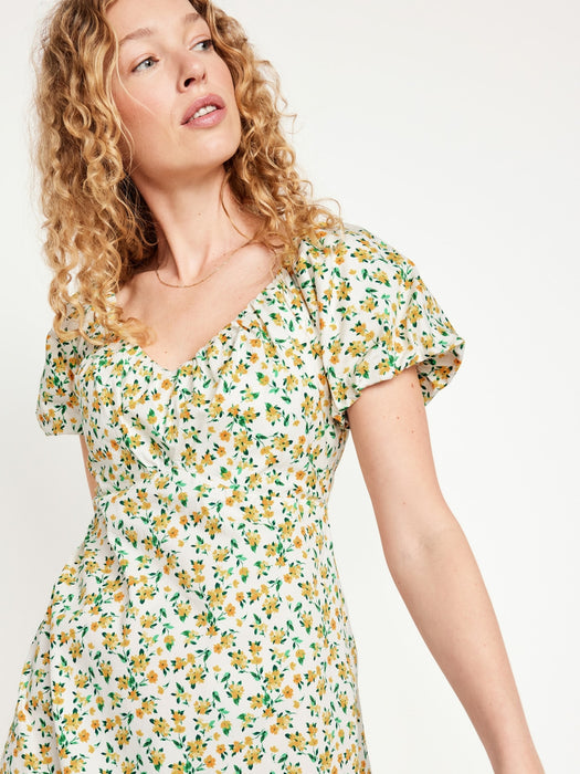 V-Neck Mini Swing Dress