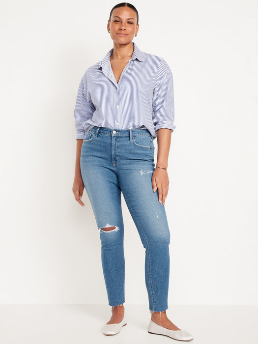 High-Waisted Rockstar Super-Skinny Ankle Jeans