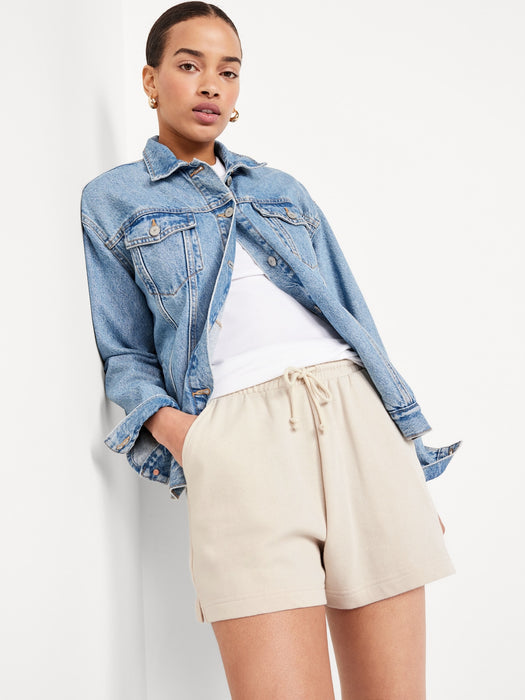Extra High-Waisted Terry Shorts -- 3-inch inseam