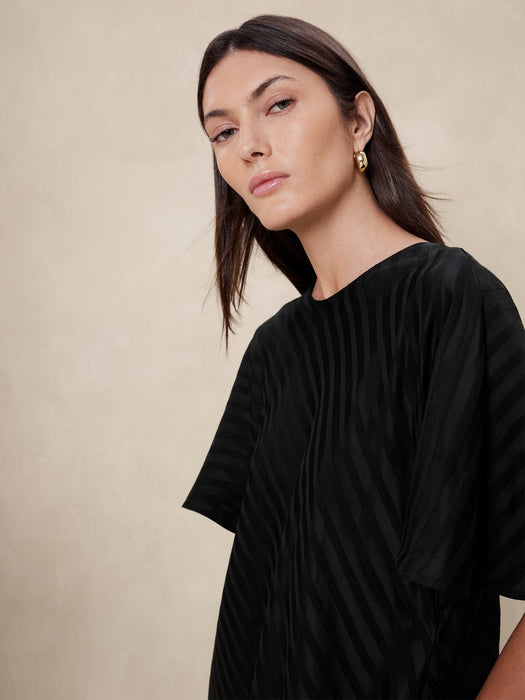 Stripe Viscose-Linen Mini Dress
