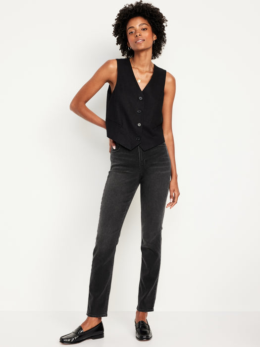 High-Waisted Wow Straight Ankle Jeans