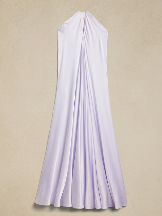 Silk Halter Maxi Dress
