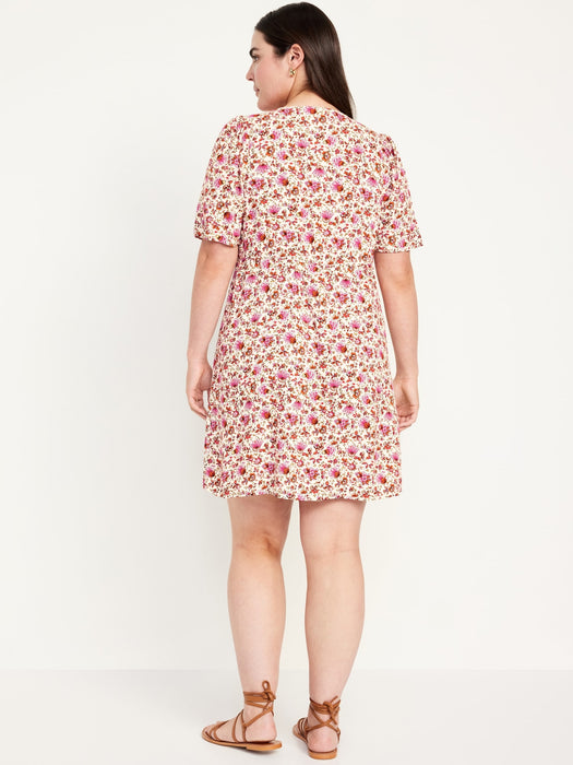 Button-Down Crepe Mini Dress