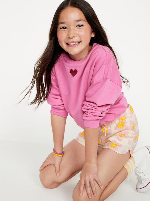 Jersey-Knit Dolphin-Hem Cheer Shorts for Girls