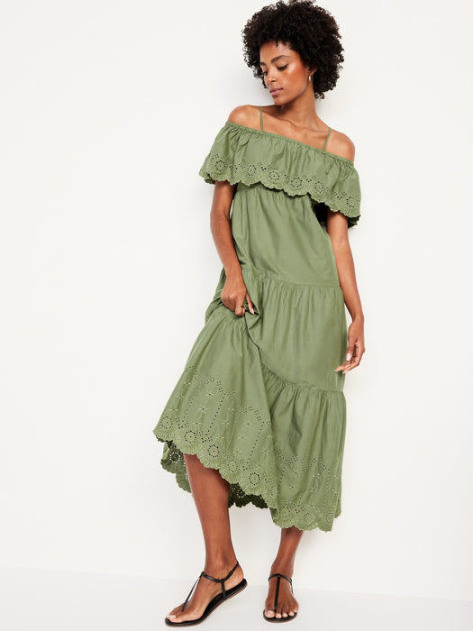 Cold Shoulder Maxi Swing Dress