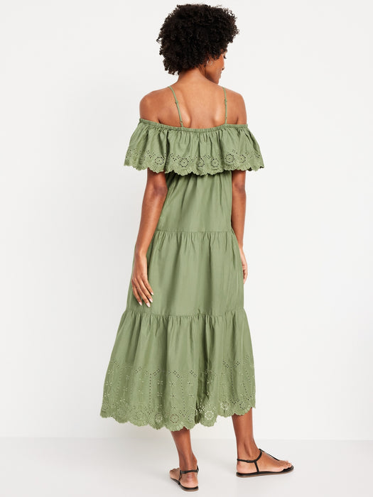 Cold Shoulder Maxi Swing Dress