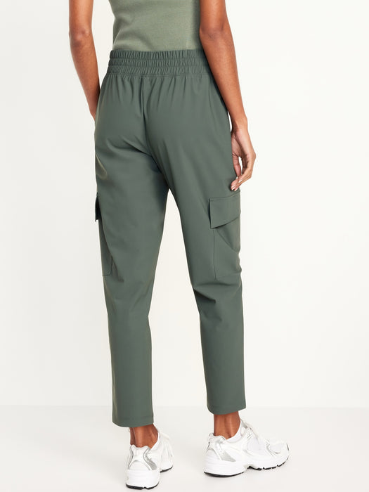 High-Waisted SleekTech Cargo Ankle Pants