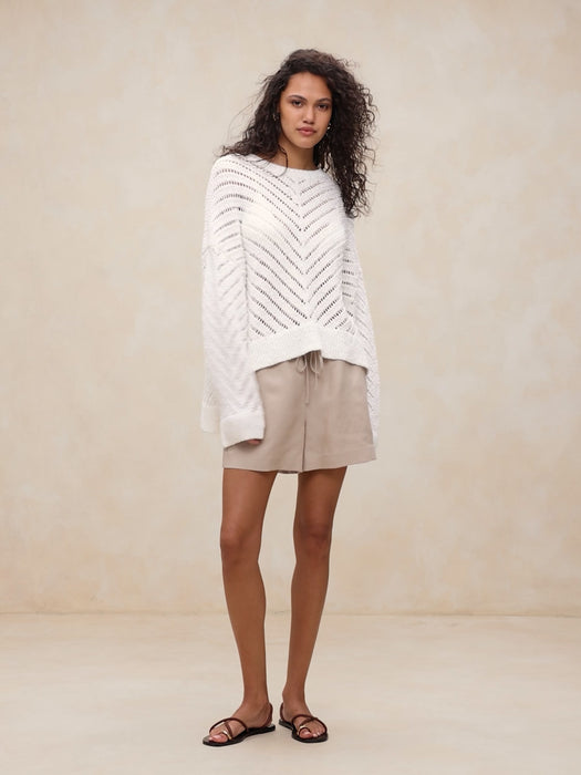 Oversized Cotton-Blend Sweater