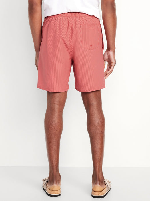 Seersucker Swim Trunks -- 7-inch inseam
