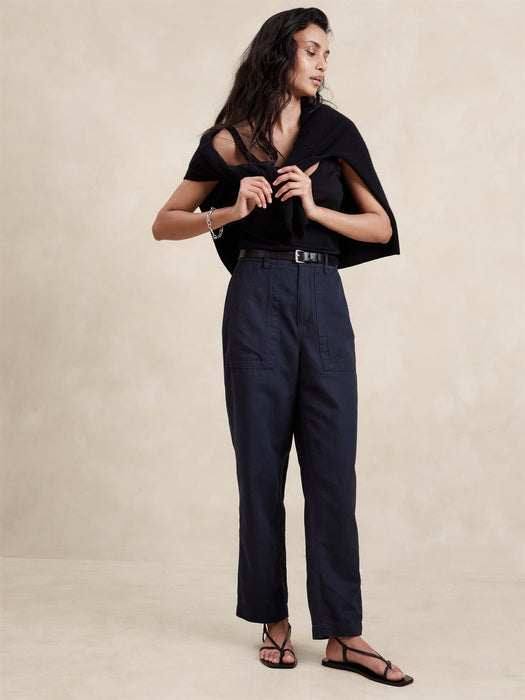 Mya Cotton-Linen Cargo Pant