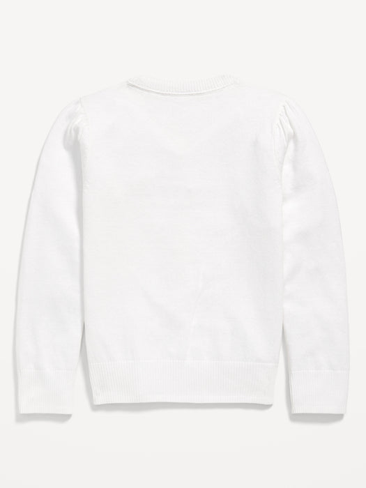 School Uniform Button-Up Cardigan for Girls