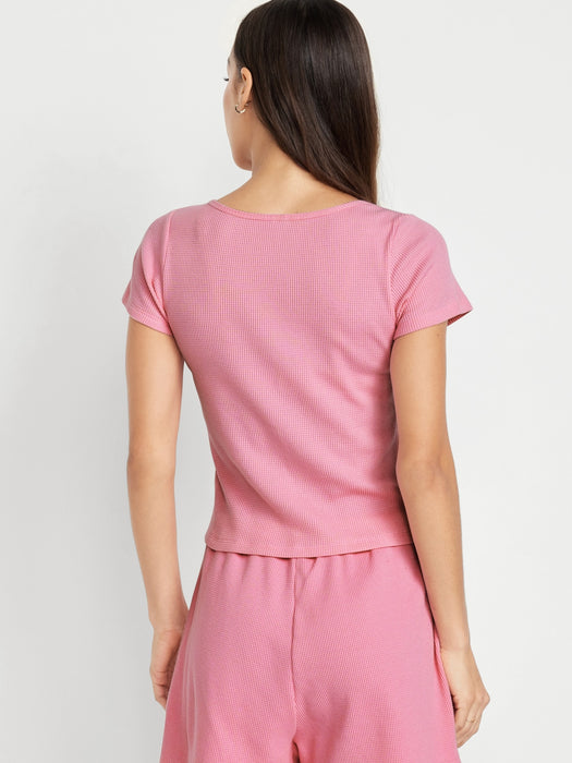 Waffle Lounge Short-Sleeve Top