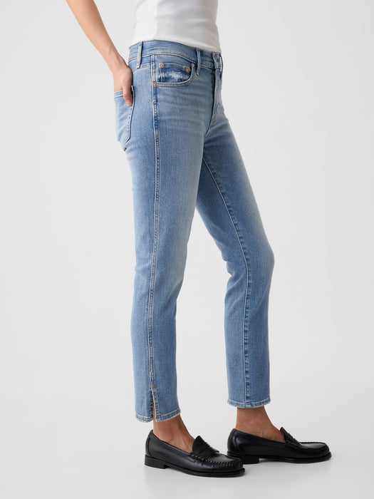 Mid Rise Vintage Slim Split-Hem Jeans